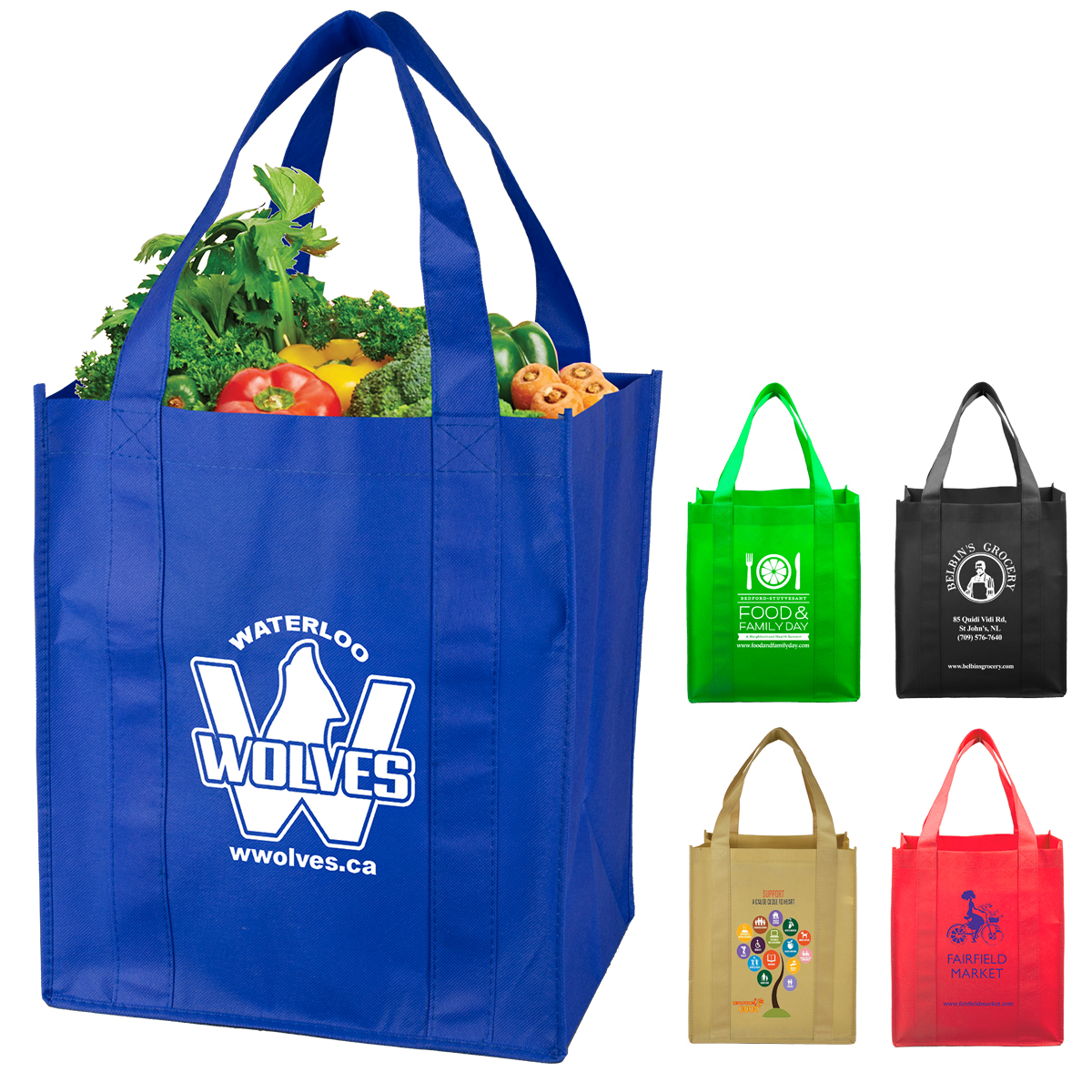 13" W x 15" H -"SUPER MEGA" Grocery Shopping Tote Bag